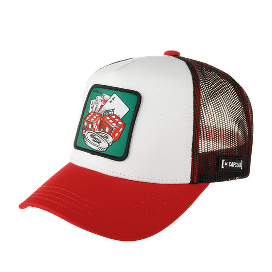 GORRA CAPSLAB AFORTUNADO BARAJA Y DADOS WHT/RED/BLK