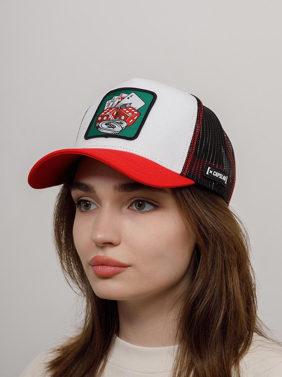 GORRA CAPSLAB AFORTUNADO BARAJA Y DADOS WHT/RED/BLK