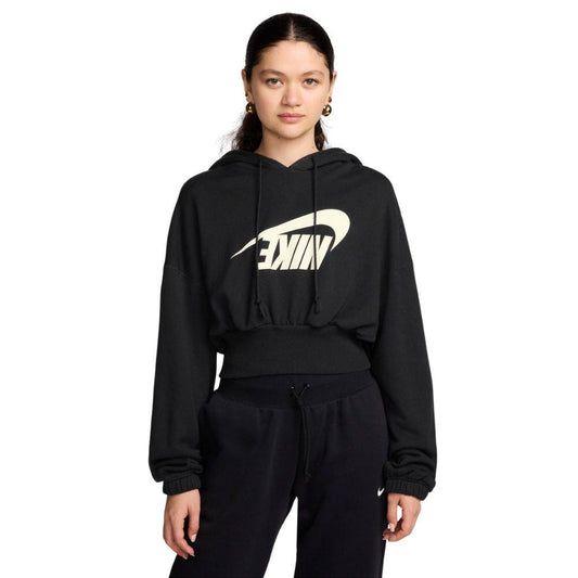 OVERSIZE CROP HOODY (W) BLK