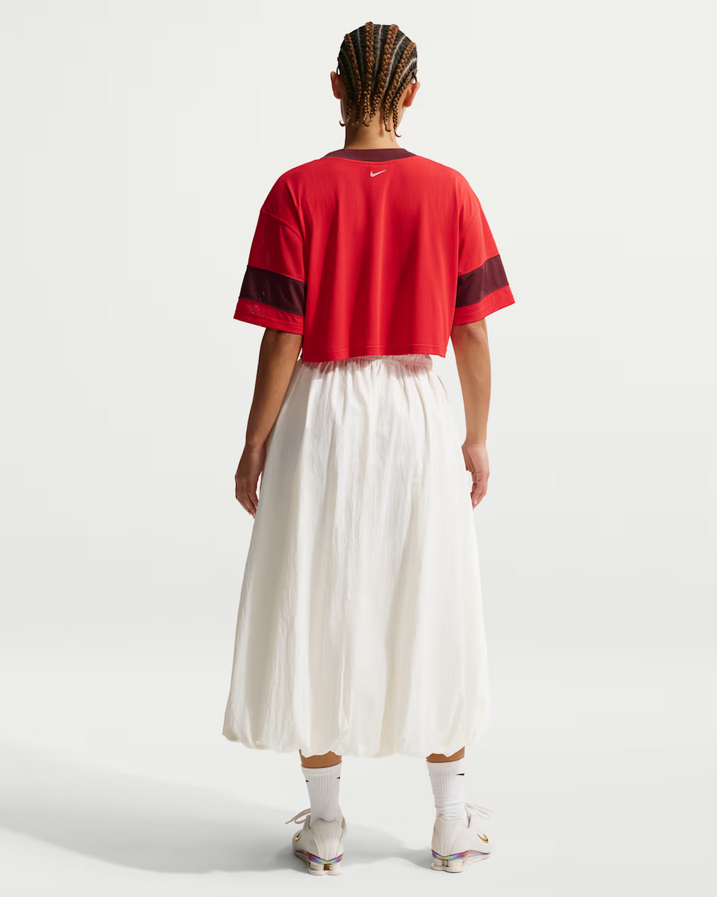 W NSW CROP JERSEY RED/WHITE