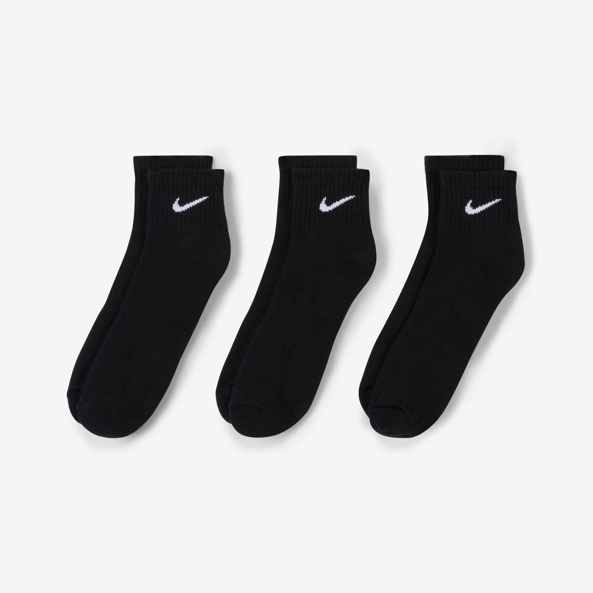 EVERYDAY PLUS LTWT FOOT 3PR BLK/WHT SX7667-010 # L