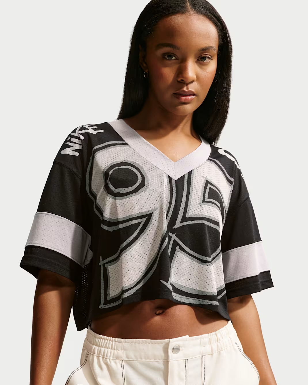 W NSW CROP JERSEY SMOKE-GREY