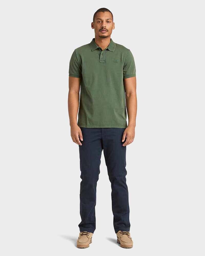 WASHED SHORT SLEEVE POLO PINENEEDLE