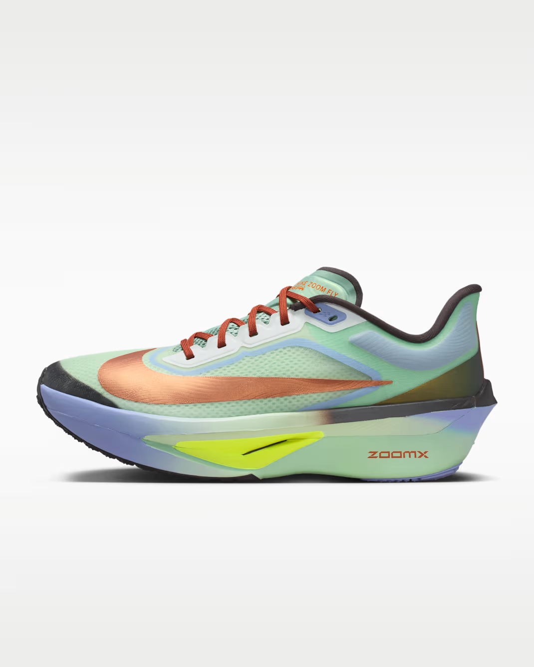NIKE ZOOM FLY 6 PRM MNRN STREAM/RUG GED/ORANGE HOMBRE