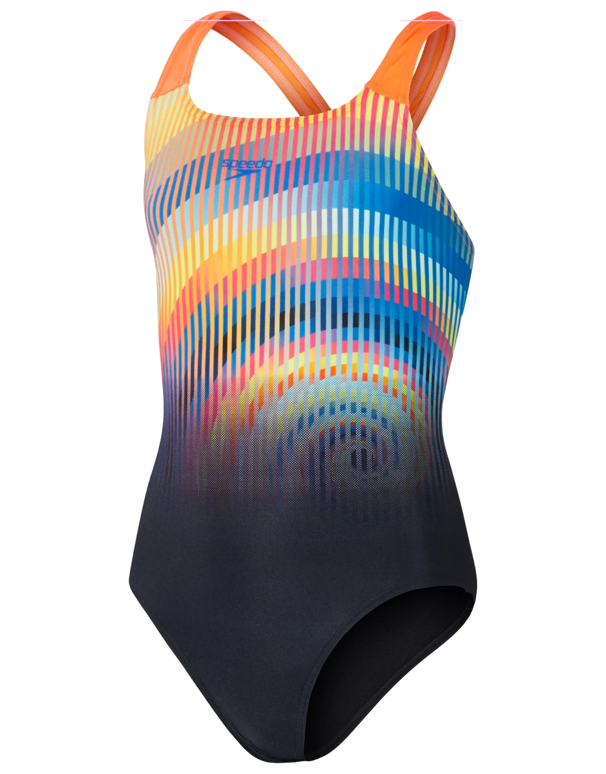 GIRLS DIGITAL PLACEMENT POWERBACK SWIMSUIT - BLACK/RED MUJER