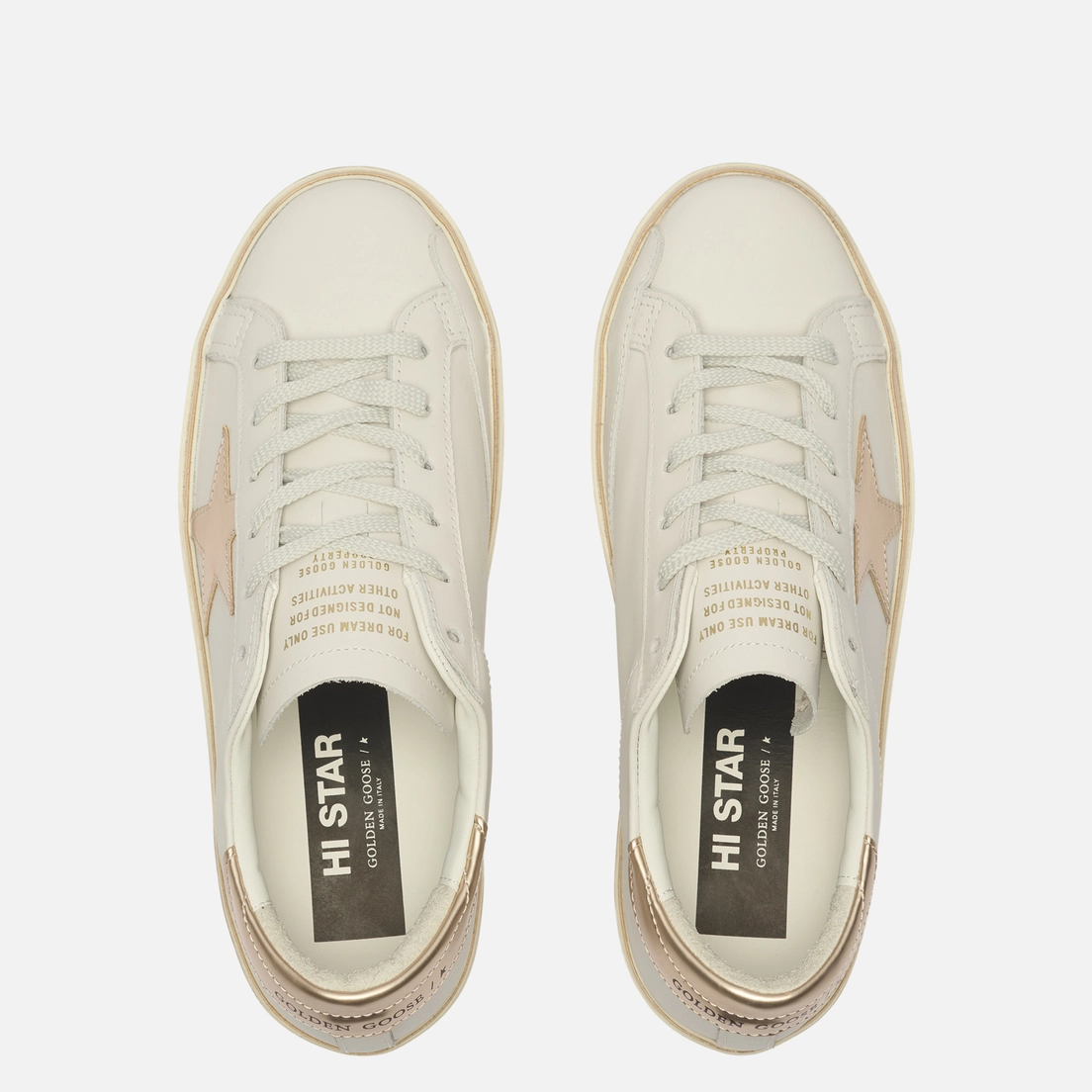 HI STAR CLASSIC WHITE/TAUPE MUJER