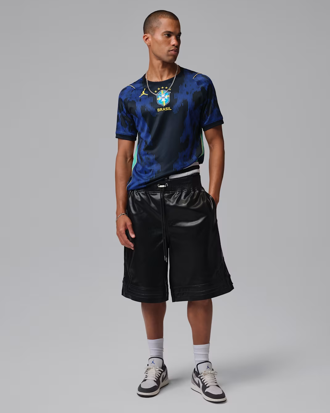 CAMISETA  JORDAN DRI-FIT BRASIL VISITANTE 2026 STADIUM NAVY/YELLOW/BLK