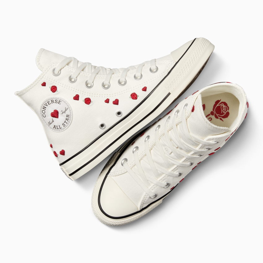 CONVERSE CHUCK TAYLOR ALL STAR ROSES VALENTINE’S WHITE/RED/EGRET