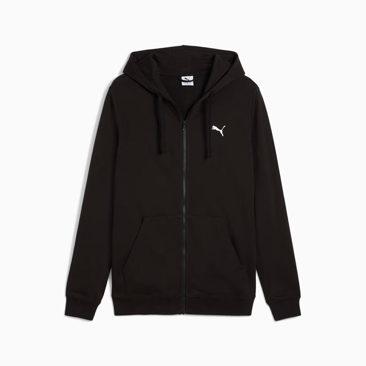 ESS SMALL PUMA LOGO FULL-ZIP HOODIE BLACK