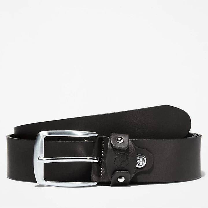 TIMBERLAND COW MAN LEATHE BELT BLACK
