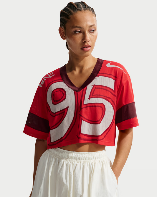 W NSW CROP JERSEY RED/WHITE