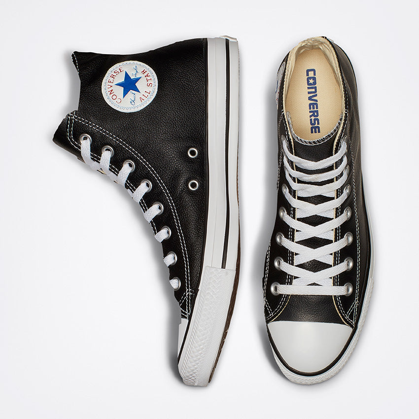CONVERSE CHUCK TAYLOR ALL STAR LEATHER HIGH TOP BLACK