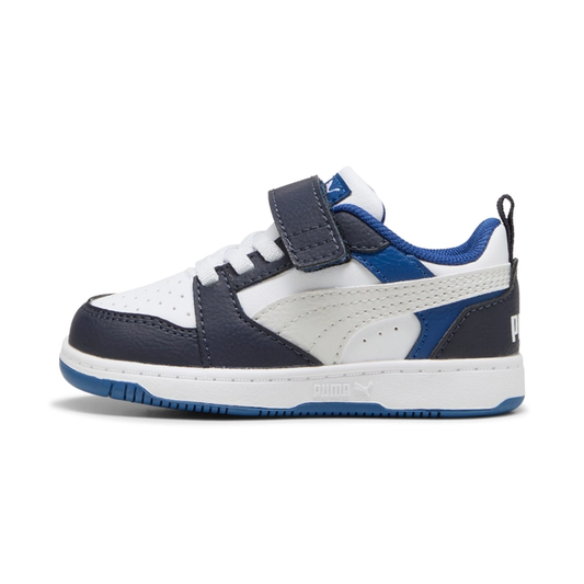 PUMA REBOUND V6 LO AC+ INF WHITE-GRAY-BLK NIÑO INFANTE