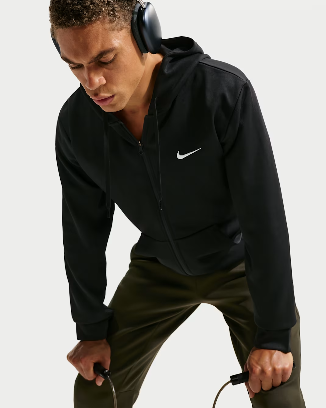 NIKE SUDADERA DRI-FIT HYVERSE FULL-ZIP (BLACK/WHITE) HOMBRE