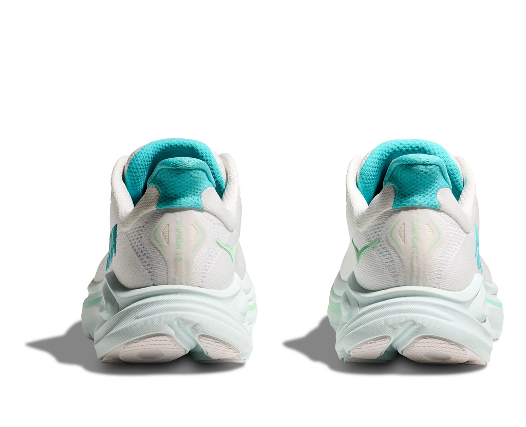 HOKA CLIFTON 10 WHITE/TURQUOISE BLUE