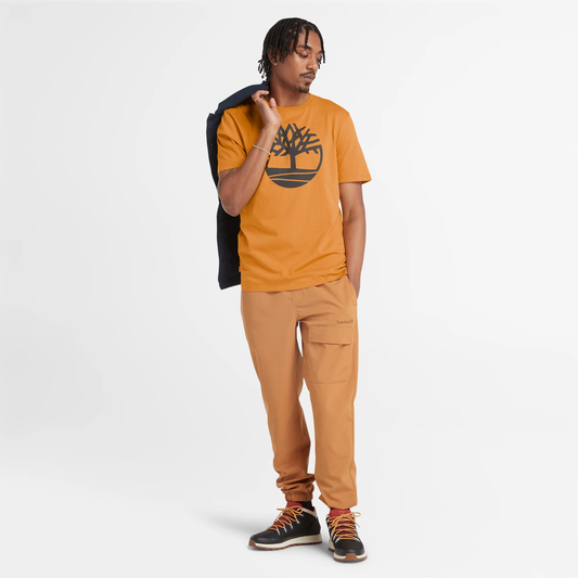 TIMBERLAND - MEN'S KENNEBEC RIVER TREE LOGO T-SHIRT METALLIC GOLD