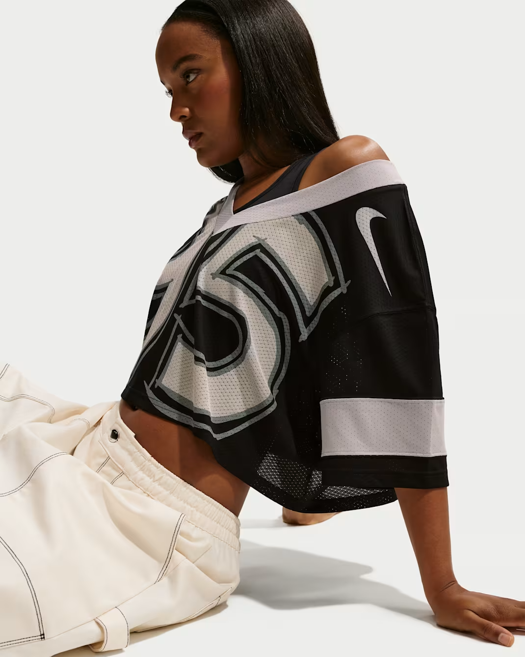 W NSW CROP JERSEY SMOKE-GREY