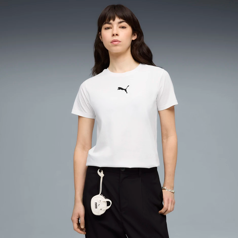 ESS ELEVATED COMFORT LOGO TEE W WHITE