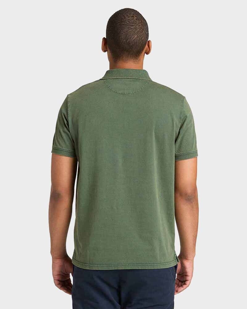 WASHED SHORT SLEEVE POLO PINENEEDLE