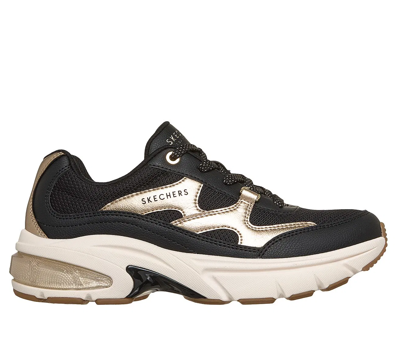 STREET WOMENS SKECHERS SHADOW BLACK/GOLD