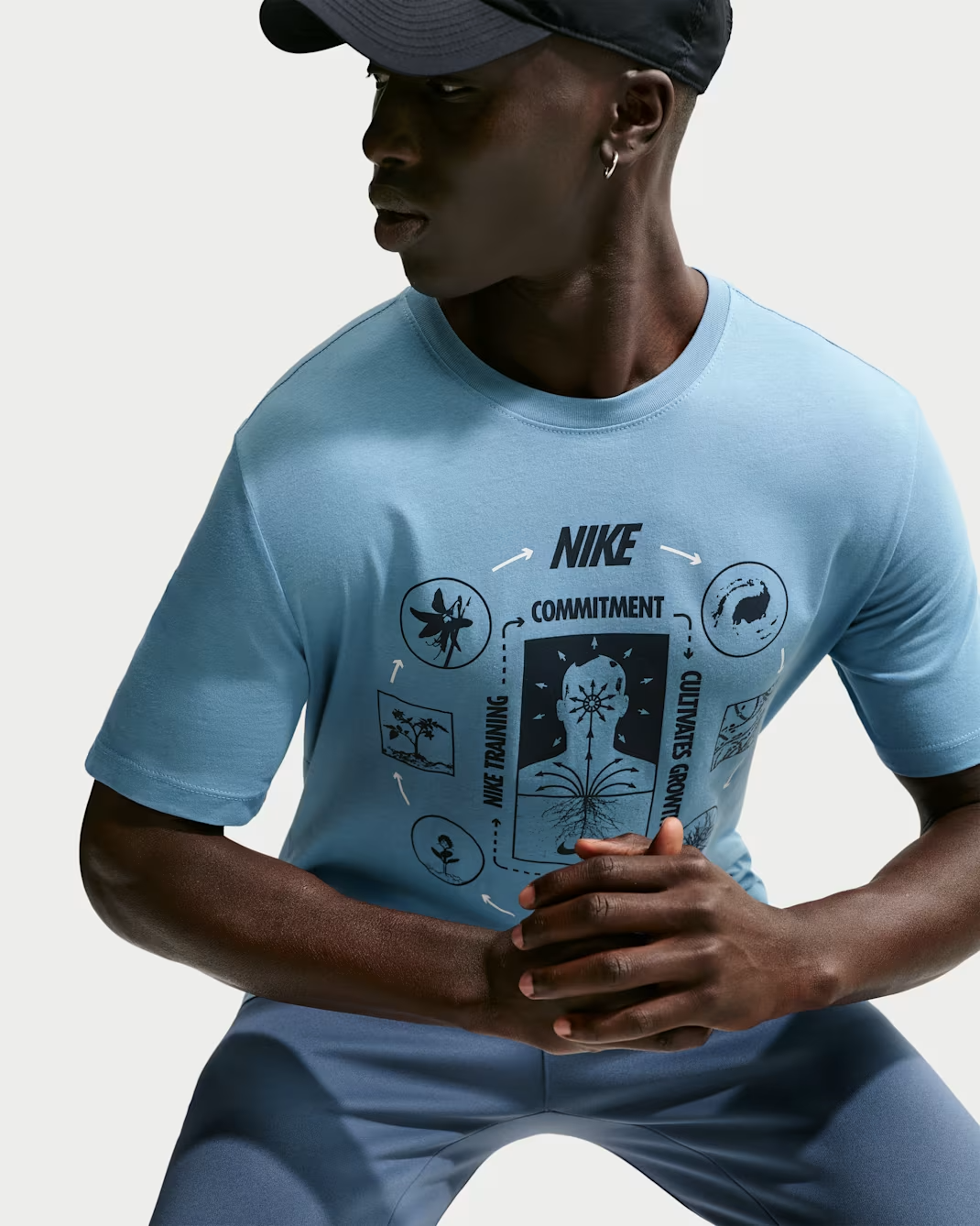 M NK TEE STD TRAIN MIND - WORK BLUE