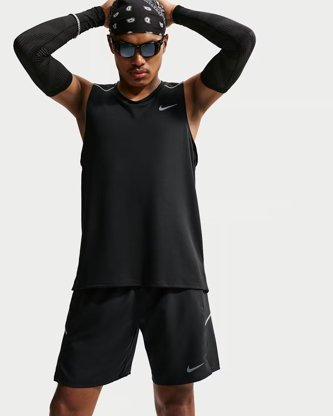 NIKE SHORTS DRI-FIT MILER 7" BRIEF-LINED (BLACK) HOMBRE