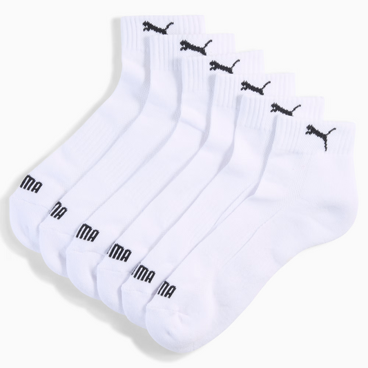 PUMA UNISEX CUSHIONED QUARTER 3P WHT