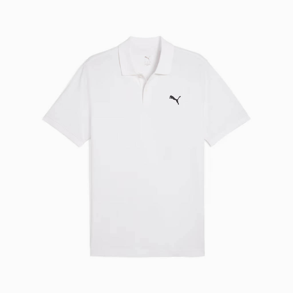 ESS SMALL PUMA LOGO PIQUE POLO  WHITE
