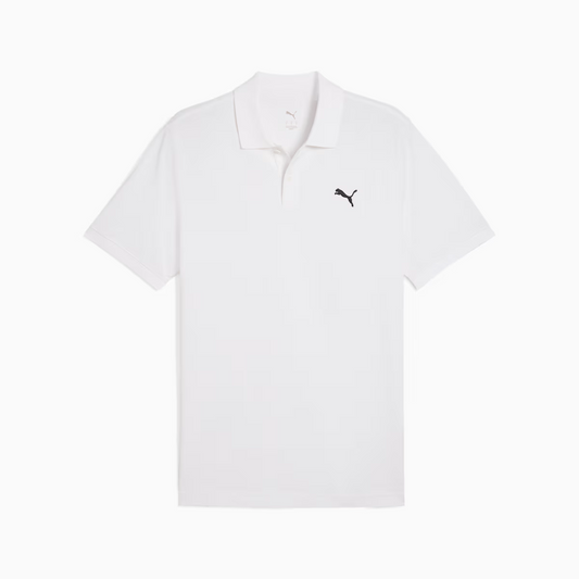 ESS SMALL PUMA LOGO PIQUE POLO  WHITE