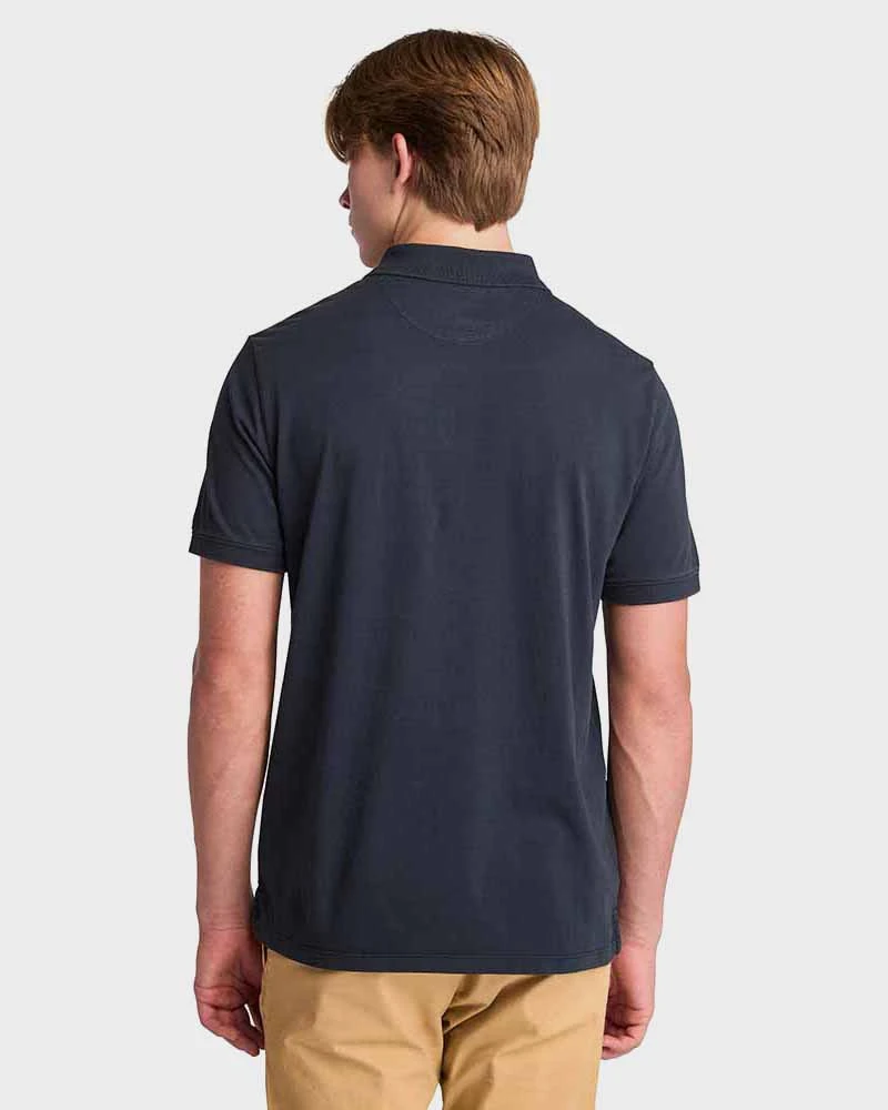 WASHED SHORT SLEEVE POLO DARK SAPPHIRE