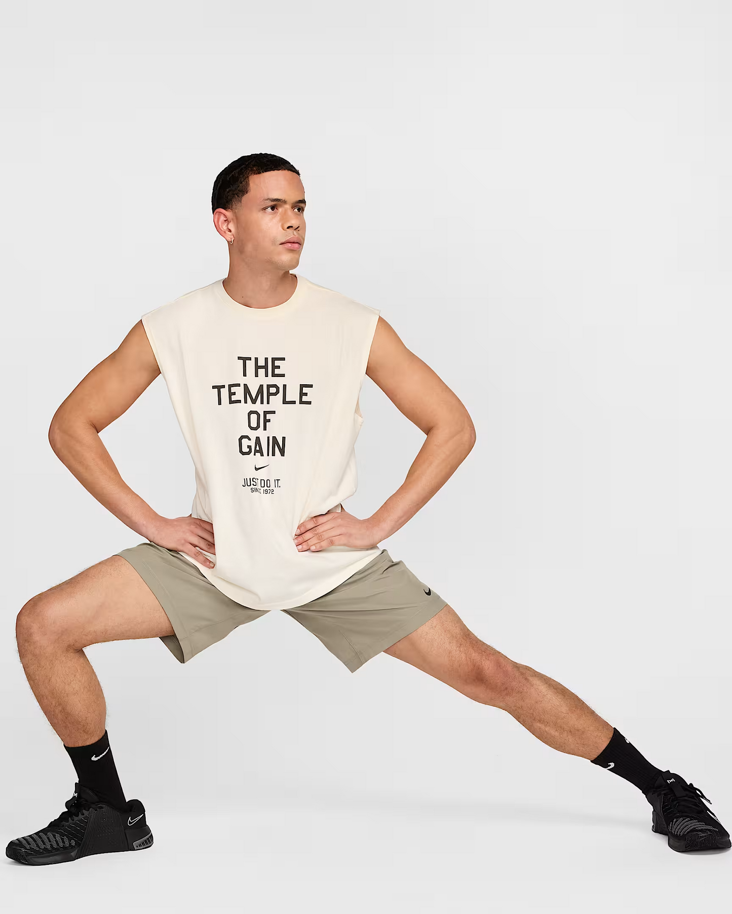 NIKE MEN'S SLEEVELESS T-SHIRT PALE IVORY