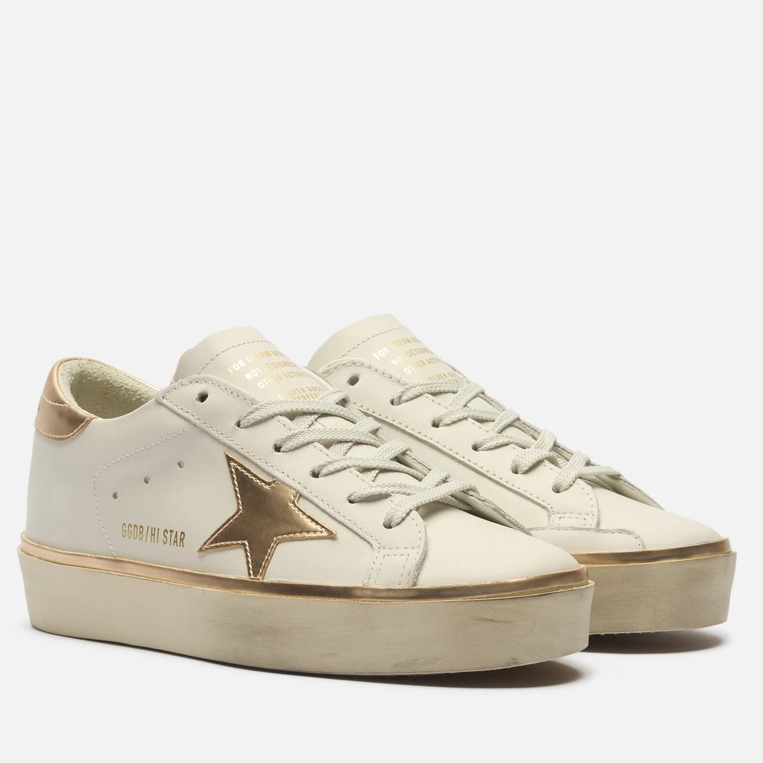HI STAR CLASSIC WHITE/TAUPE MUJER