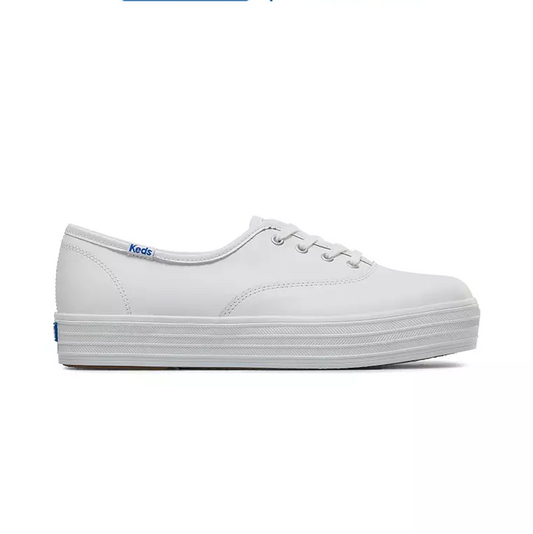 KEDS WOMEN'S THE PLATFORM LEATHER WHITE"