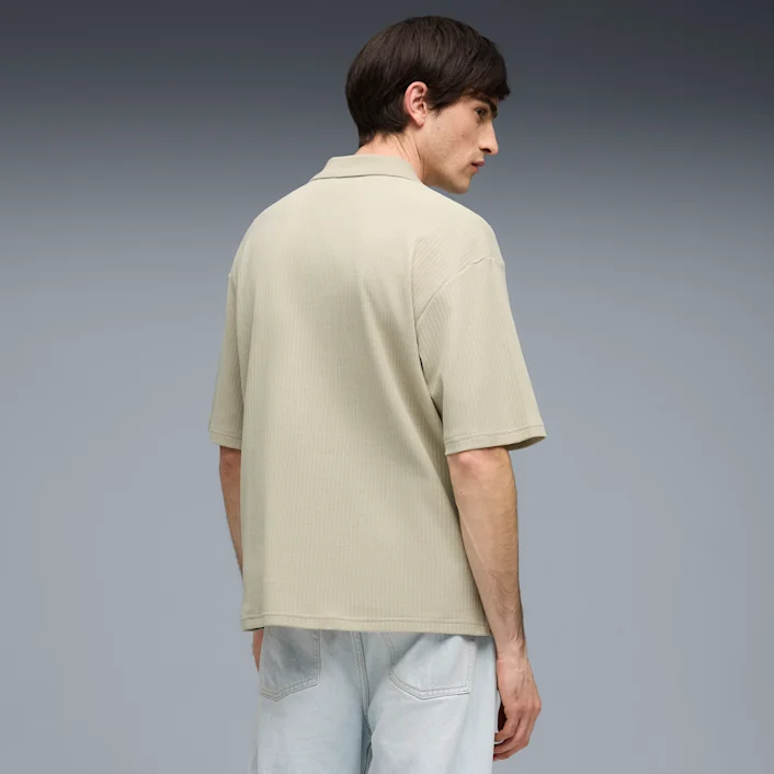 WARDROBE ESS BOXY WAFFLE POLO GRAY