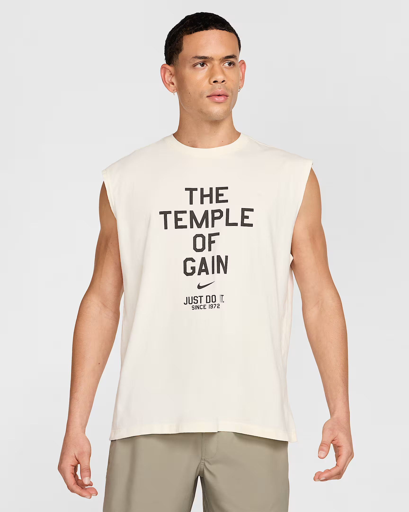 NIKE MEN'S SLEEVELESS T-SHIRT PALE IVORY