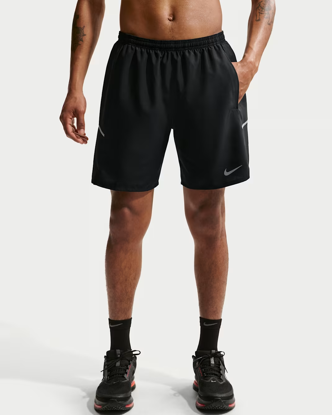 NIKE SHORTS DRI-FIT MILER 7" BRIEF-LINED (BLACK) HOMBRE