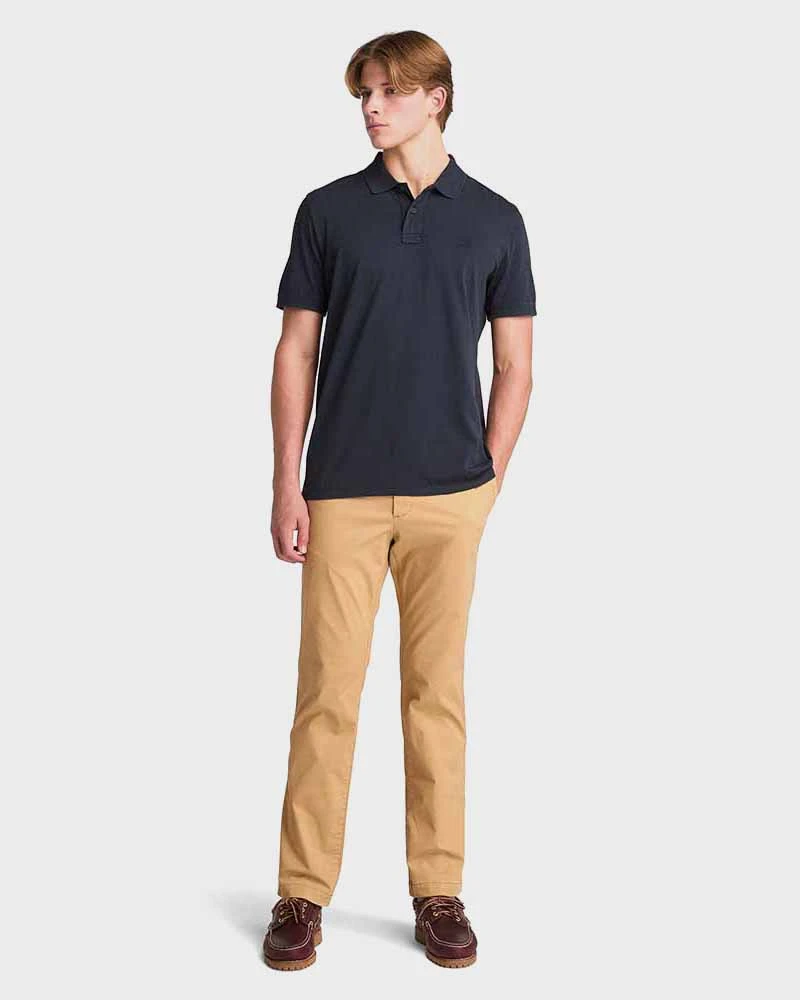 WASHED SHORT SLEEVE POLO DARK SAPPHIRE