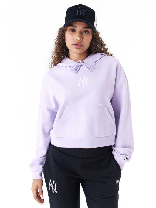 CROP HOODY YANKEES MLB PURPLE/BLACK