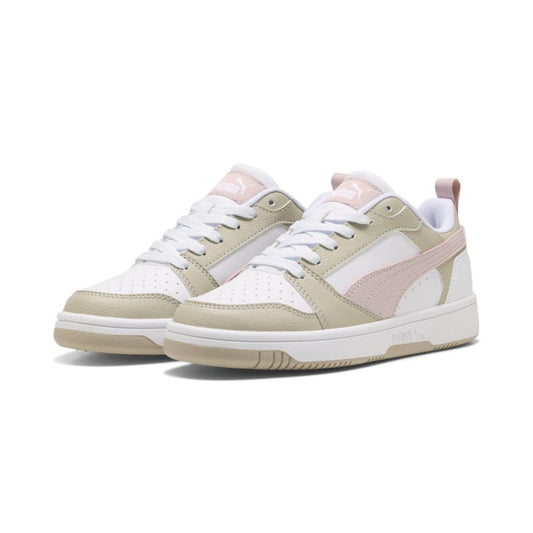 PUMA REBOUND V6 LO JR WHITEMIST-DESERT-PINK