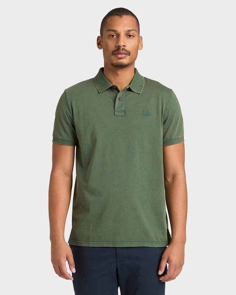 WASHED SHORT SLEEVE POLO PINENEEDLE