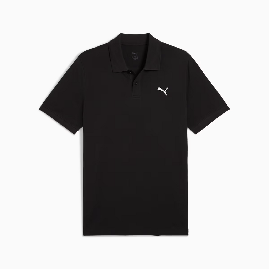 ESS SMALL PUMA LOGO PIQUE POLO BLACK