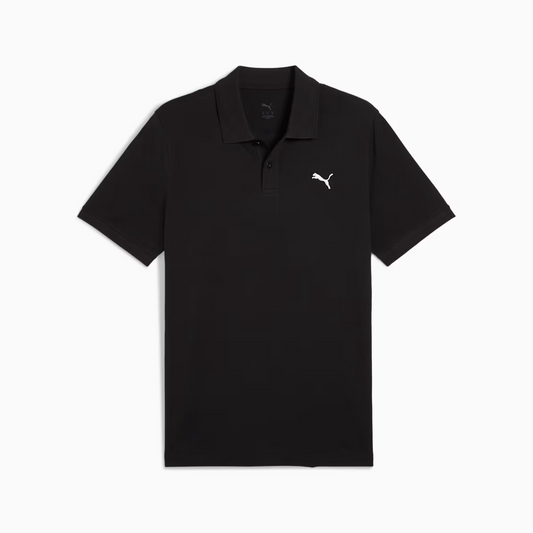 ESS SMALL PUMA LOGO PIQUE POLO BLACK
