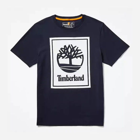 TIMBERLAND FRONT STACK LOGO NAVY/WHT
