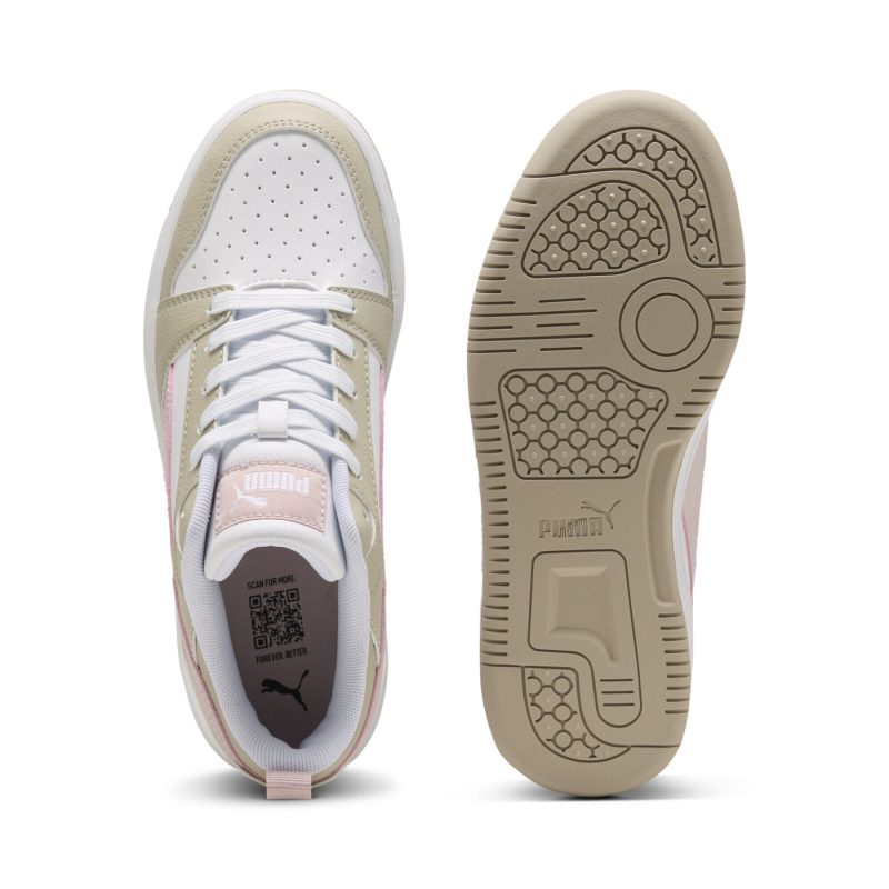 PUMA REBOUND V6 LO JR WHITEMIST-DESERT-PINK