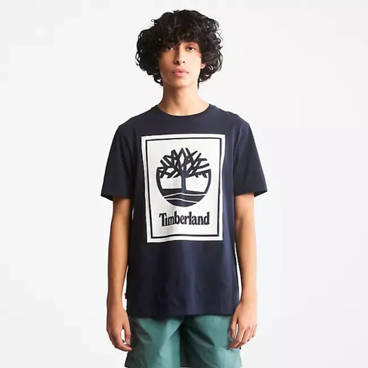 TIMBERLAND FRONT STACK LOGO NAVY/WHT