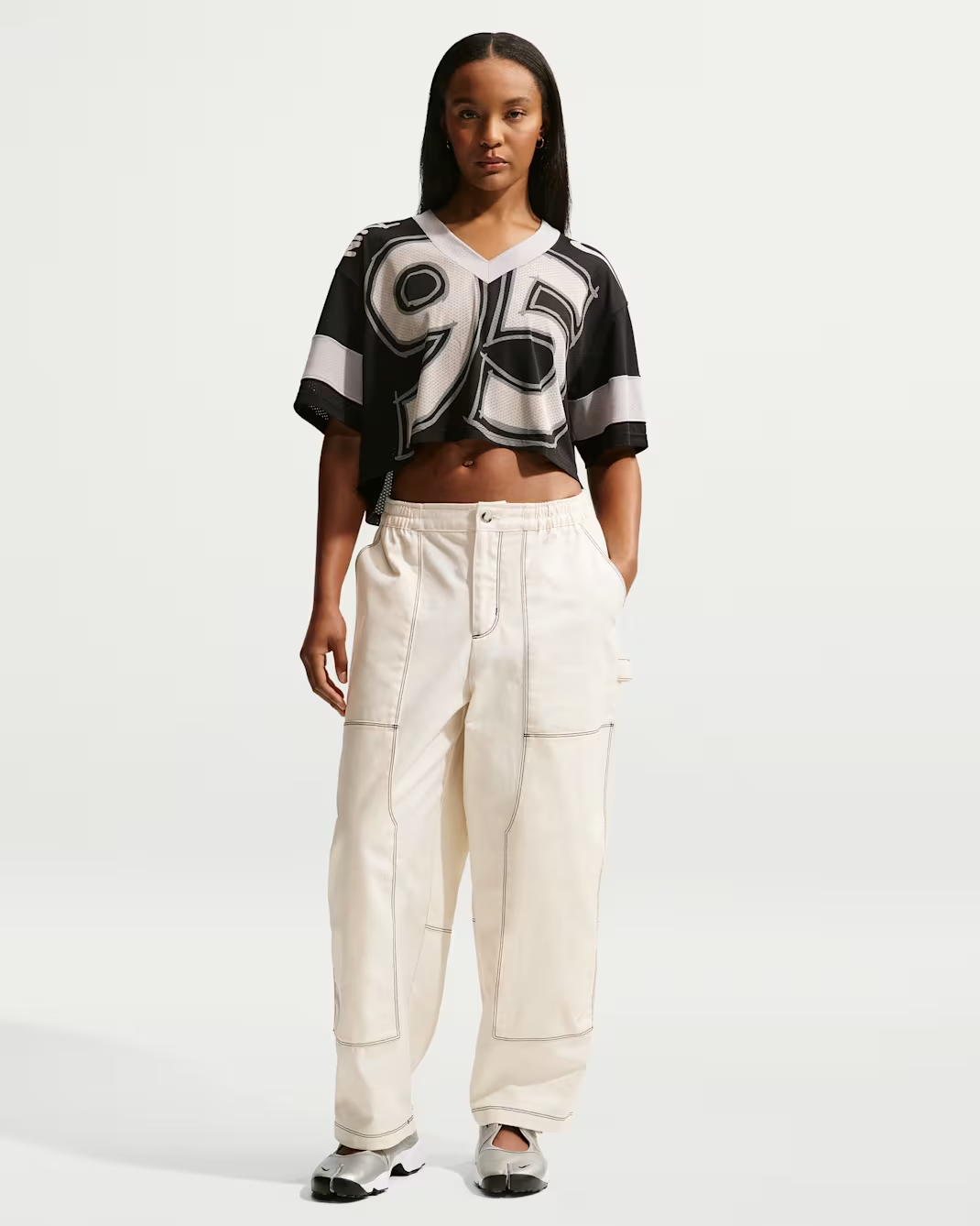 W NSW CROP JERSEY SMOKE-GREY