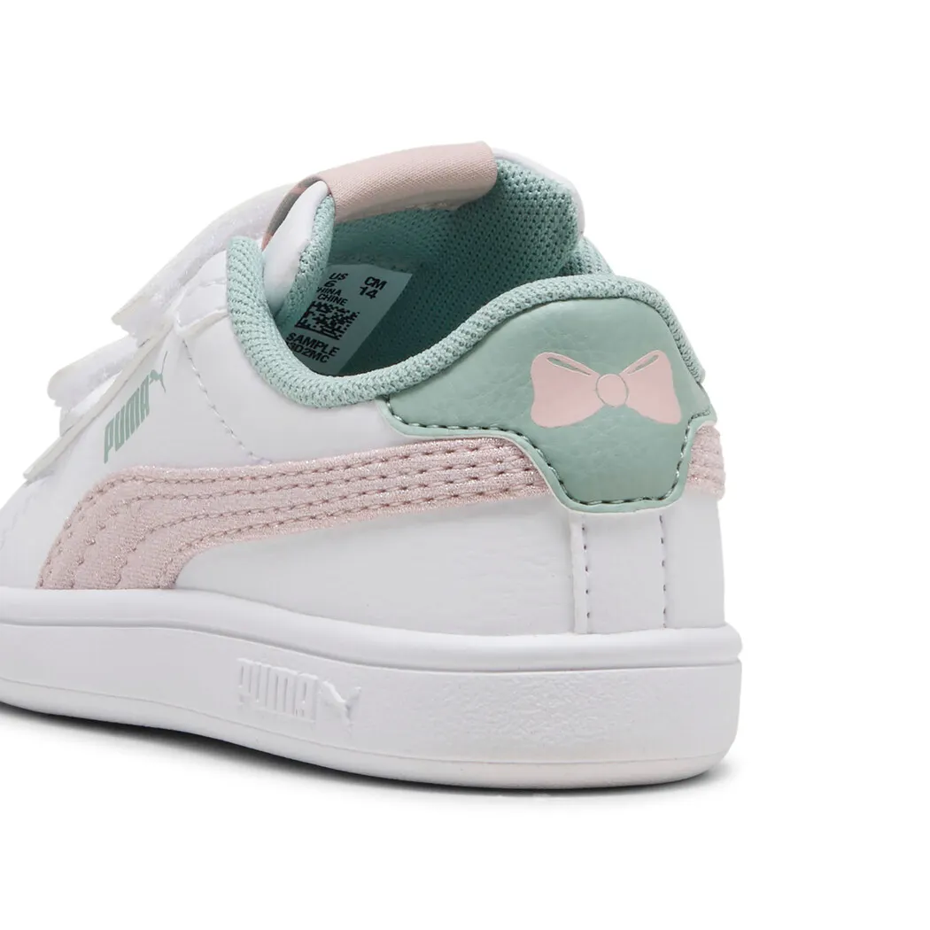 PUMA SMASH 3.0 GIRLY V INF WHITE/MAUVE MIST NIÑA INFANTE