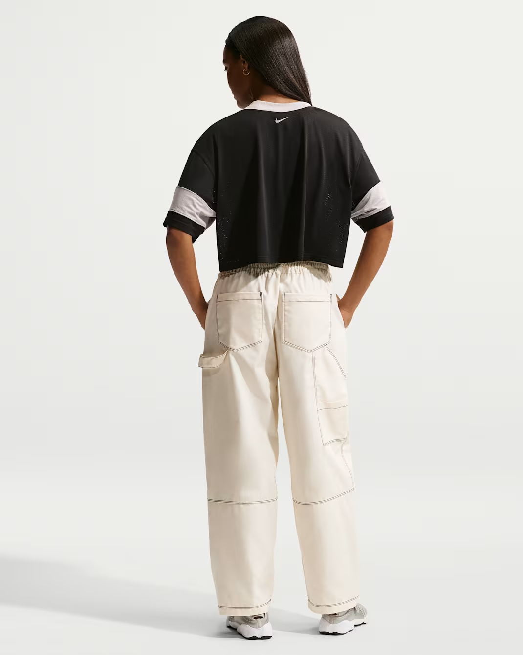 W NSW CROP JERSEY SMOKE-GREY