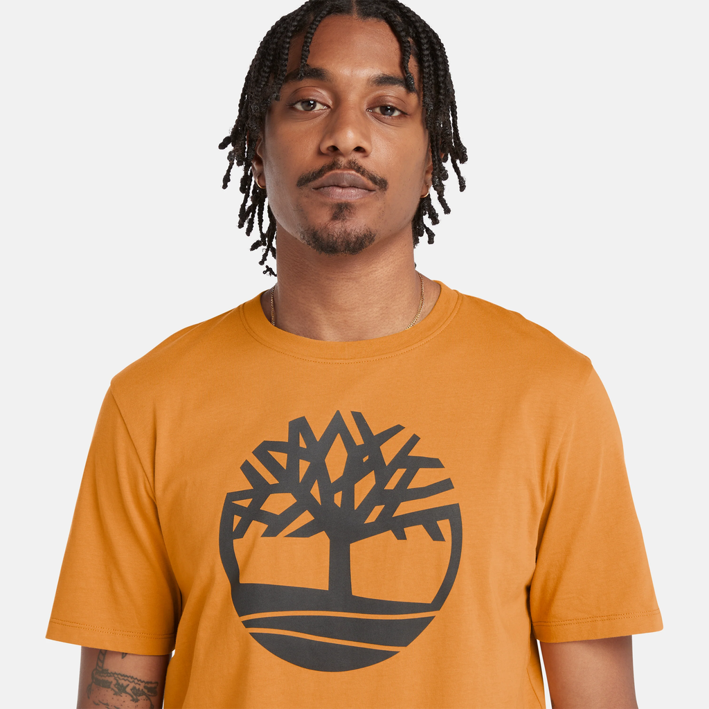 TIMBERLAND - MEN'S KENNEBEC RIVER TREE LOGO T-SHIRT METALLIC GOLD