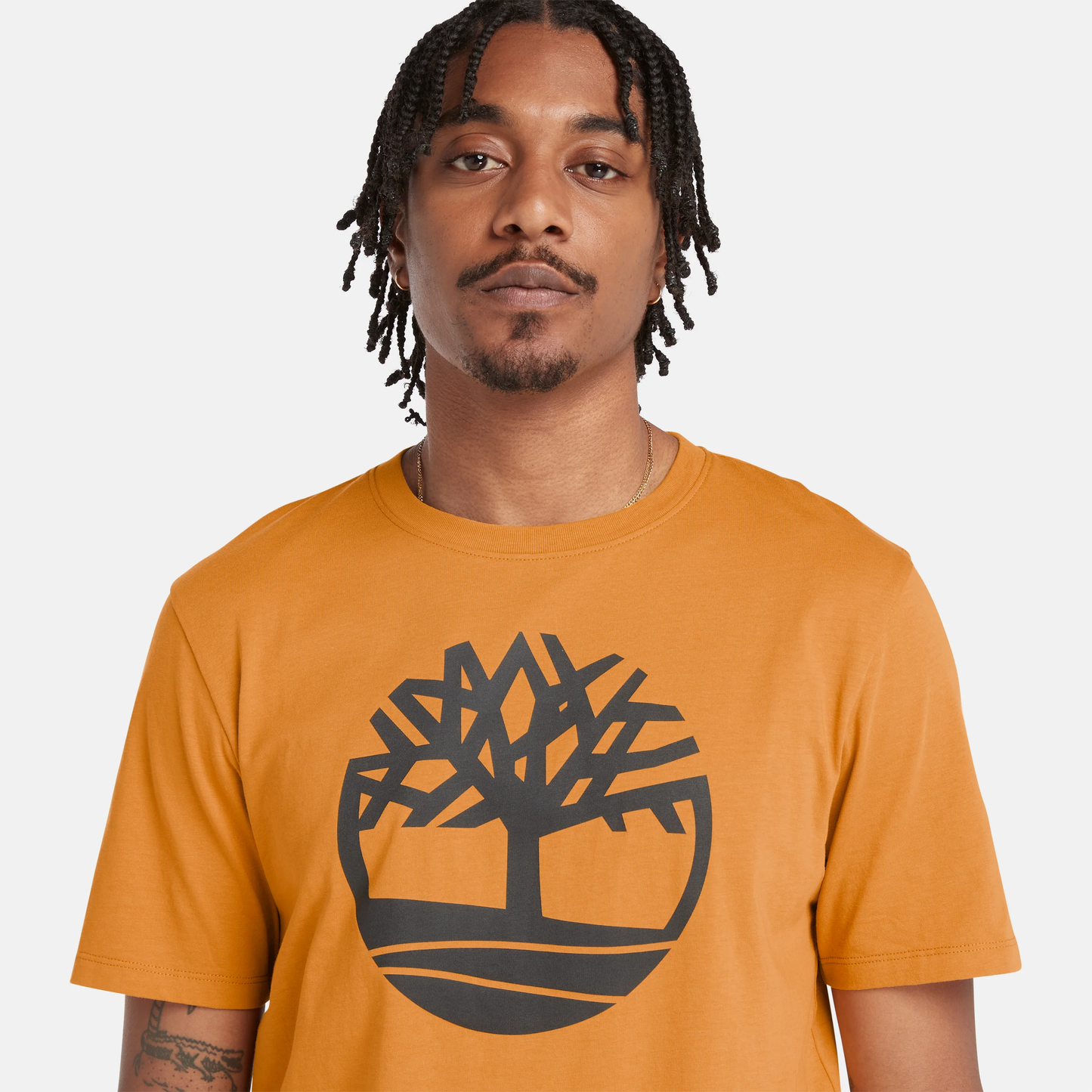 TIMBERLAND - MEN'S KENNEBEC RIVER TREE LOGO T-SHIRT METALLIC GOLD